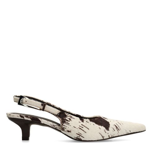 Cow print slingback pumps