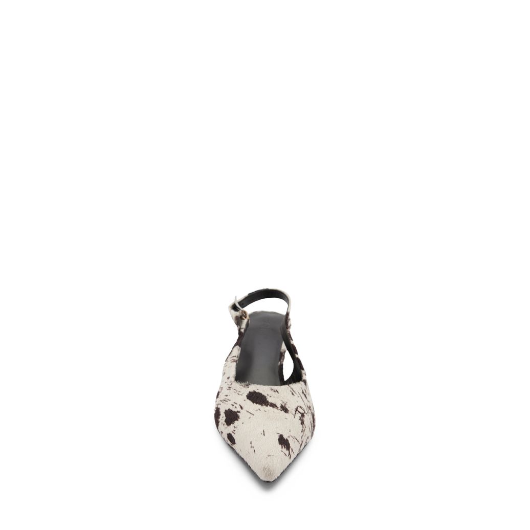 Cow print slingback pumps