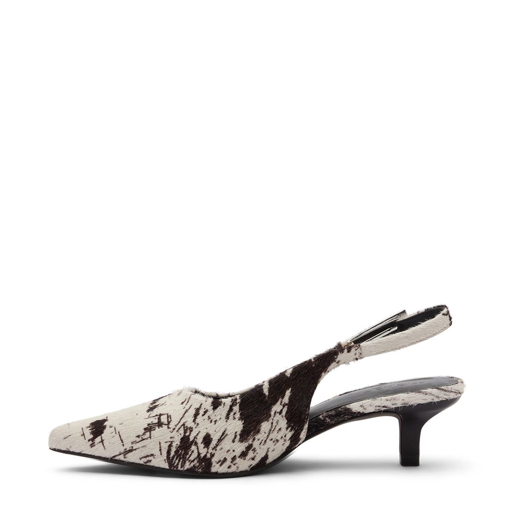 Cow print slingback pumps