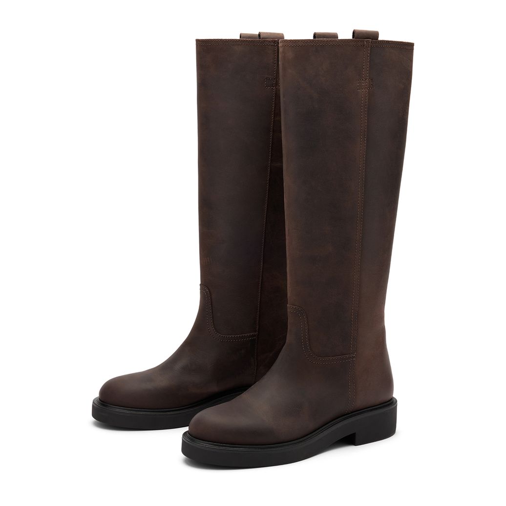 Braune Lederstiefel