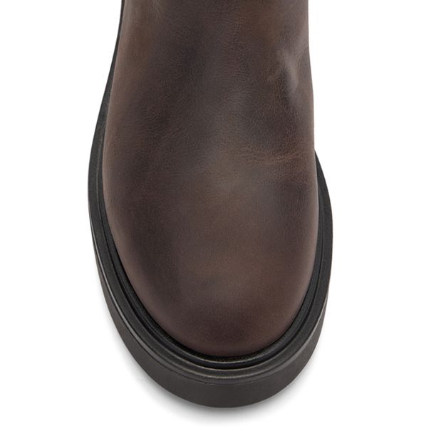 Bottes hautes en cuir - marron