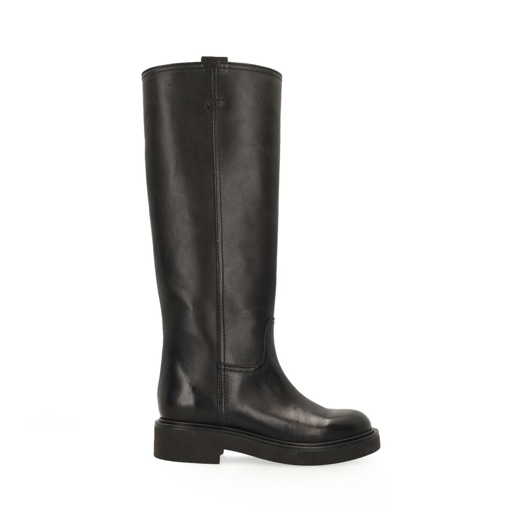 Bottes hautes en cuir - noir