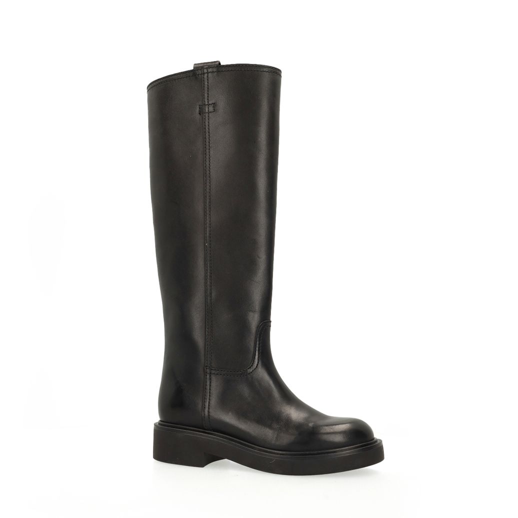 Bottes hautes en cuir - noir