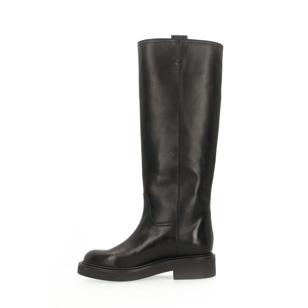 Bottes hautes en cuir - noir