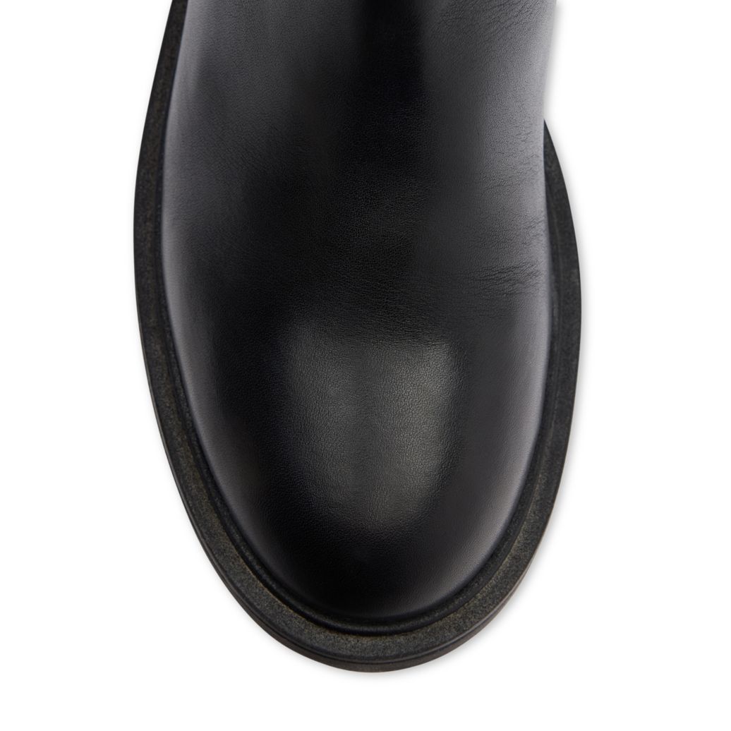 Zwarte hoge leren laarzen