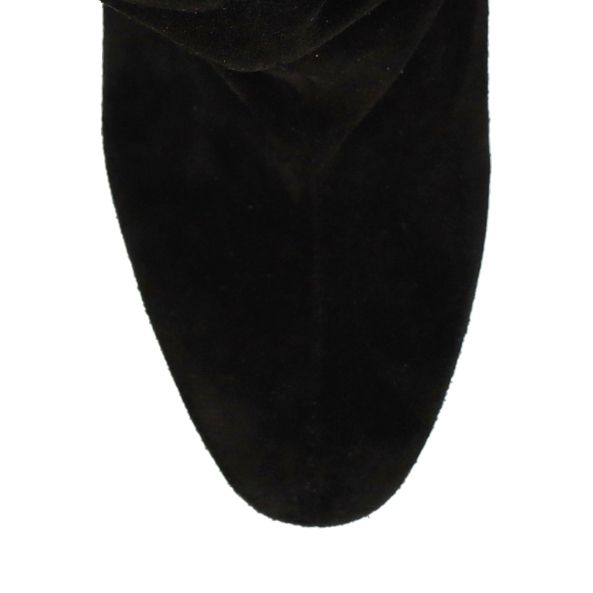 Bottes hautes à talon en daim - noir