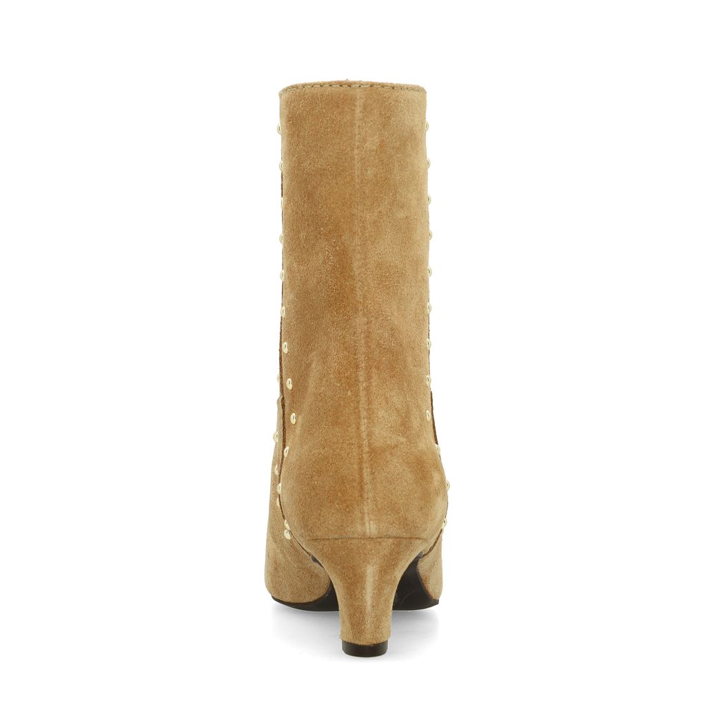Bottines en daim avec clous - beige