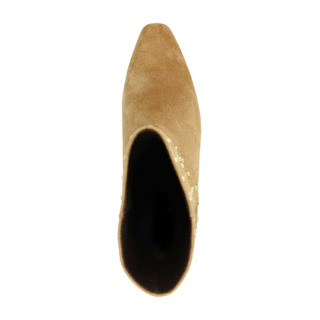 Bottines en daim avec clous - beige