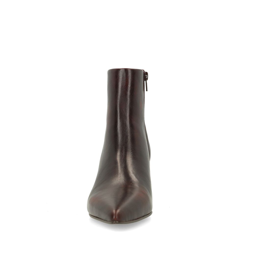 Bottines à talon en cuir - rouge