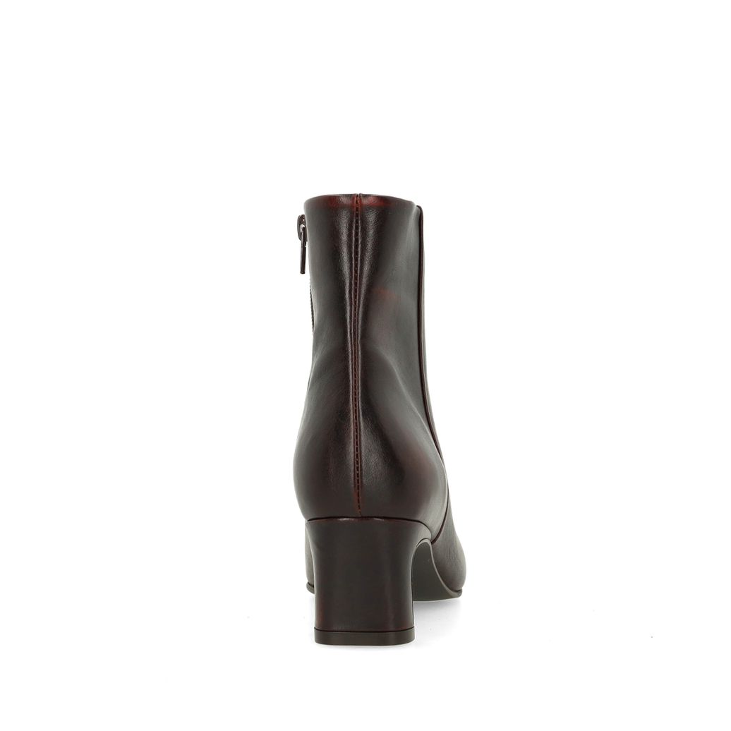 Bottines à talon en cuir - rouge