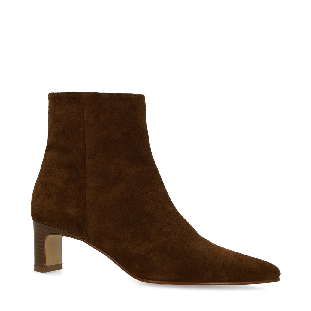 Bottines à talon en daim - marron