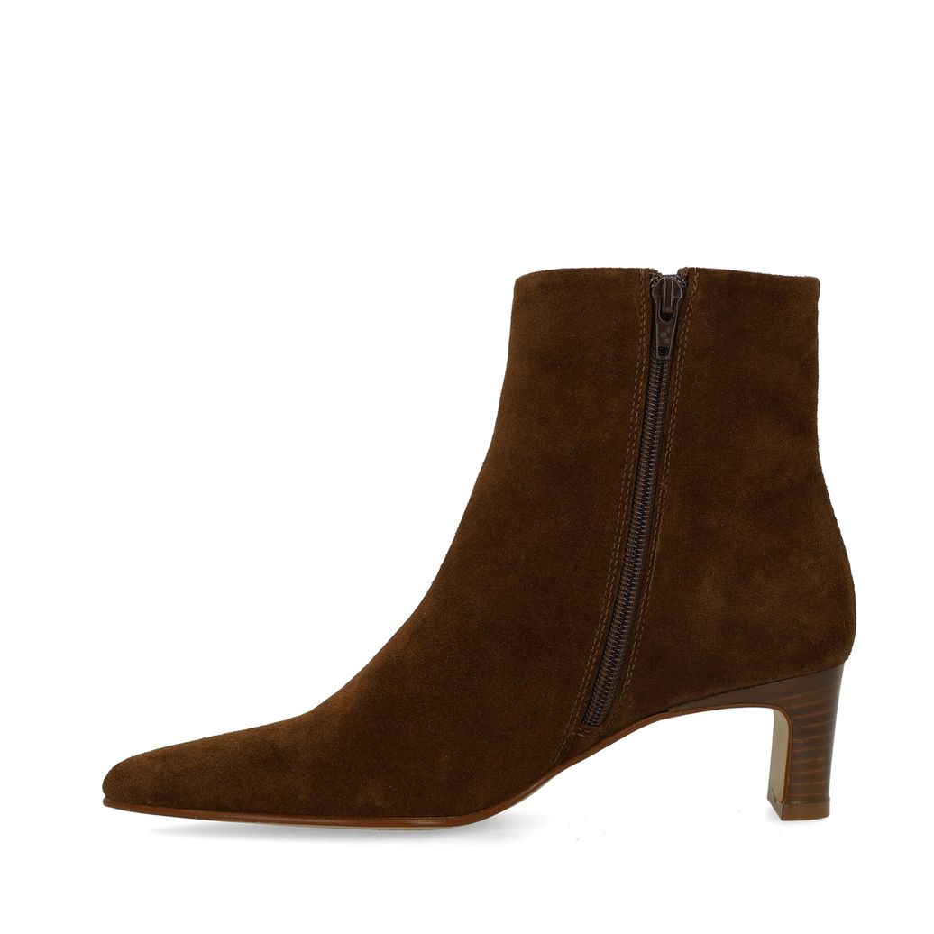 Bottines à talon en daim - marron