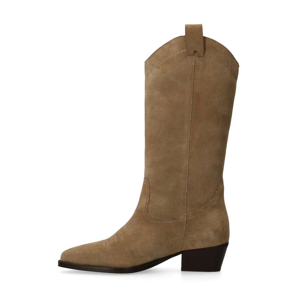 Beige suède cowboylaarzen
