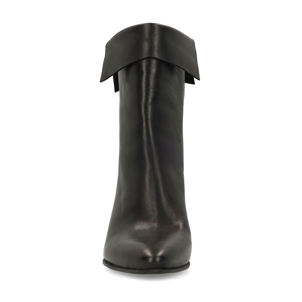 Bottines à talon en cuir - noir