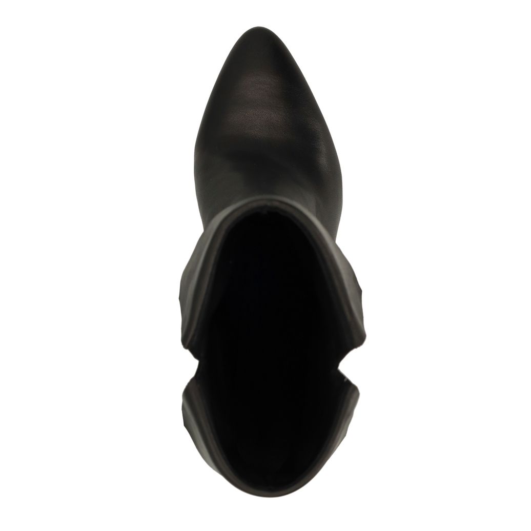 Bottines à talon en cuir - noir