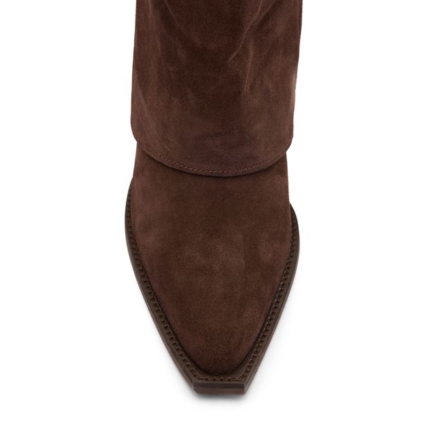 Santiags en daim avec rabat - marron