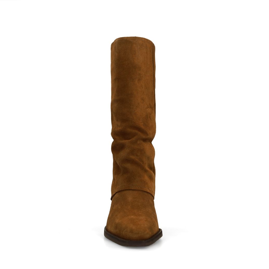Bottines en daim avec rabat - marron