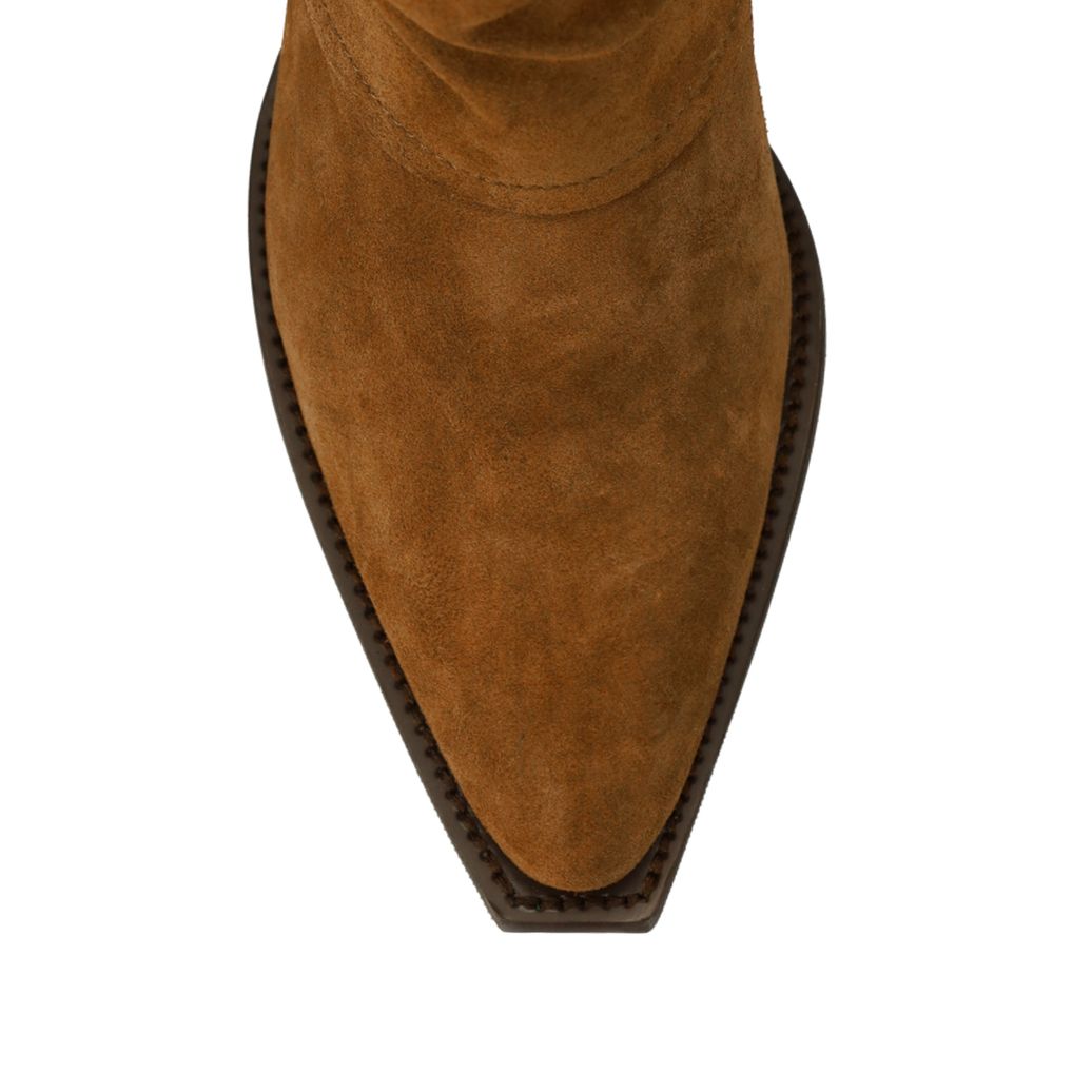 Bottines en daim avec rabat - marron