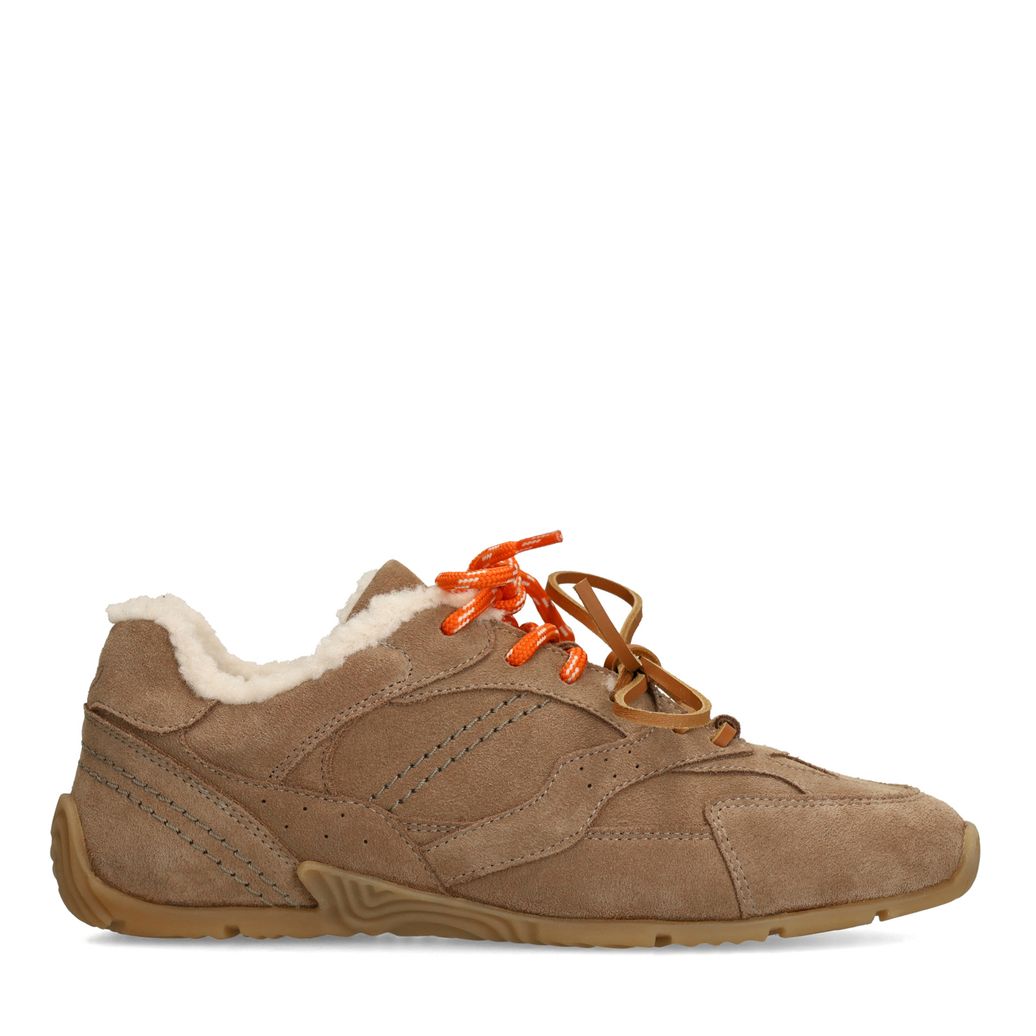 Baskets en daim avec double lacets - marron