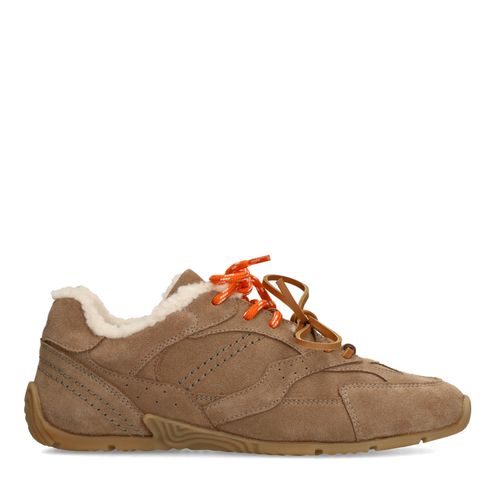 Baskets en daim avec double lacets - marron