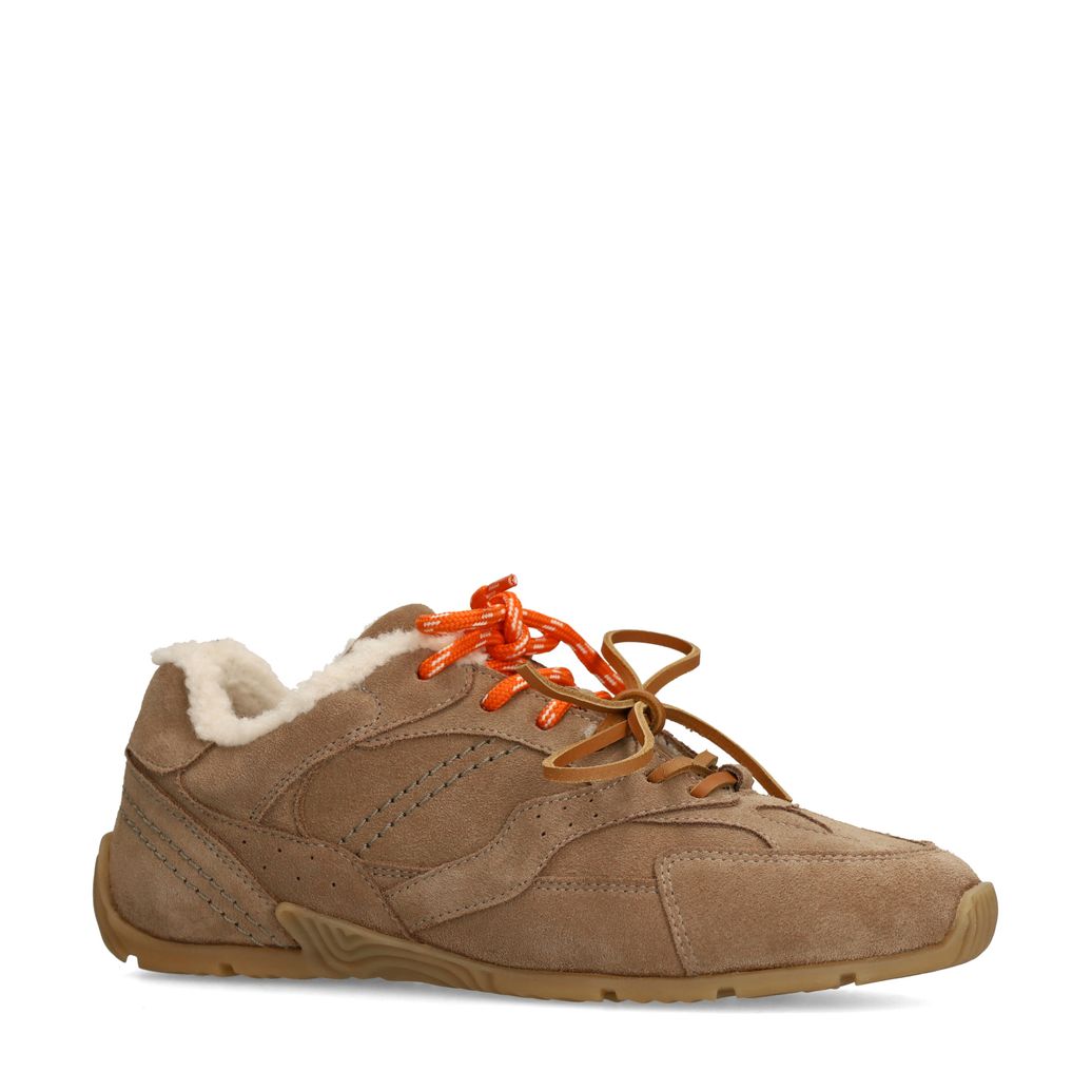Baskets en daim avec double lacets - marron