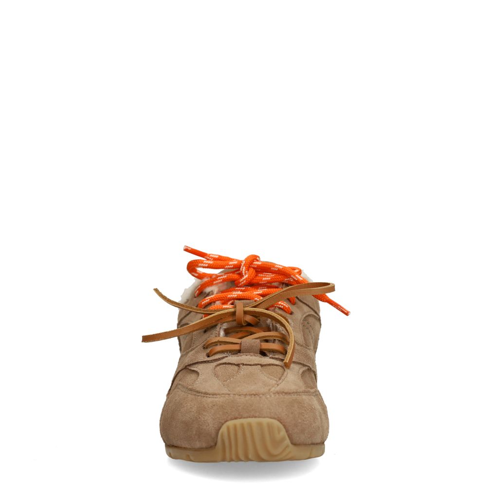 Baskets en daim avec double lacets - marron