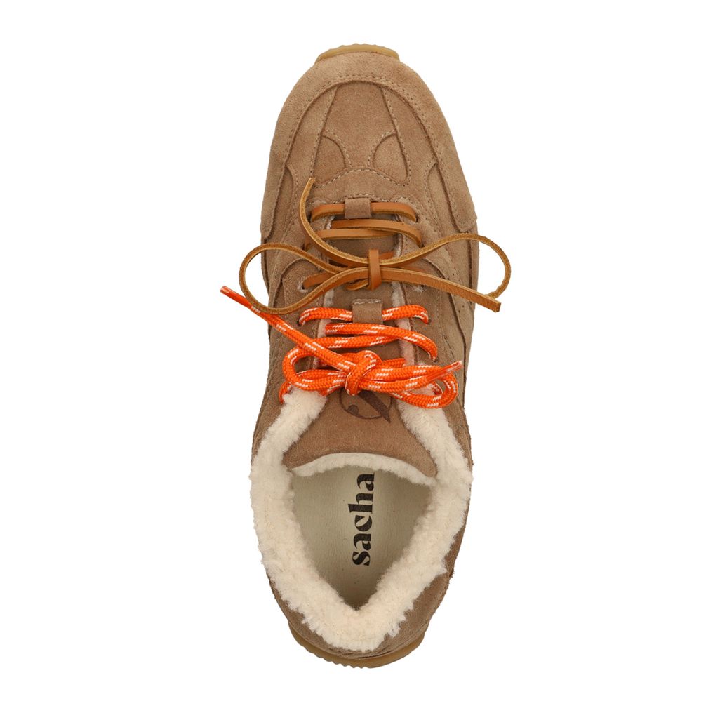 Baskets en daim avec double lacets - marron