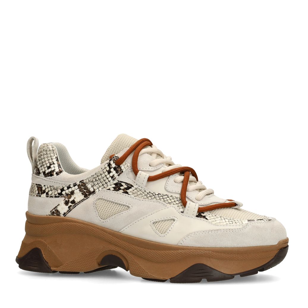 Witte sneakers met snake details