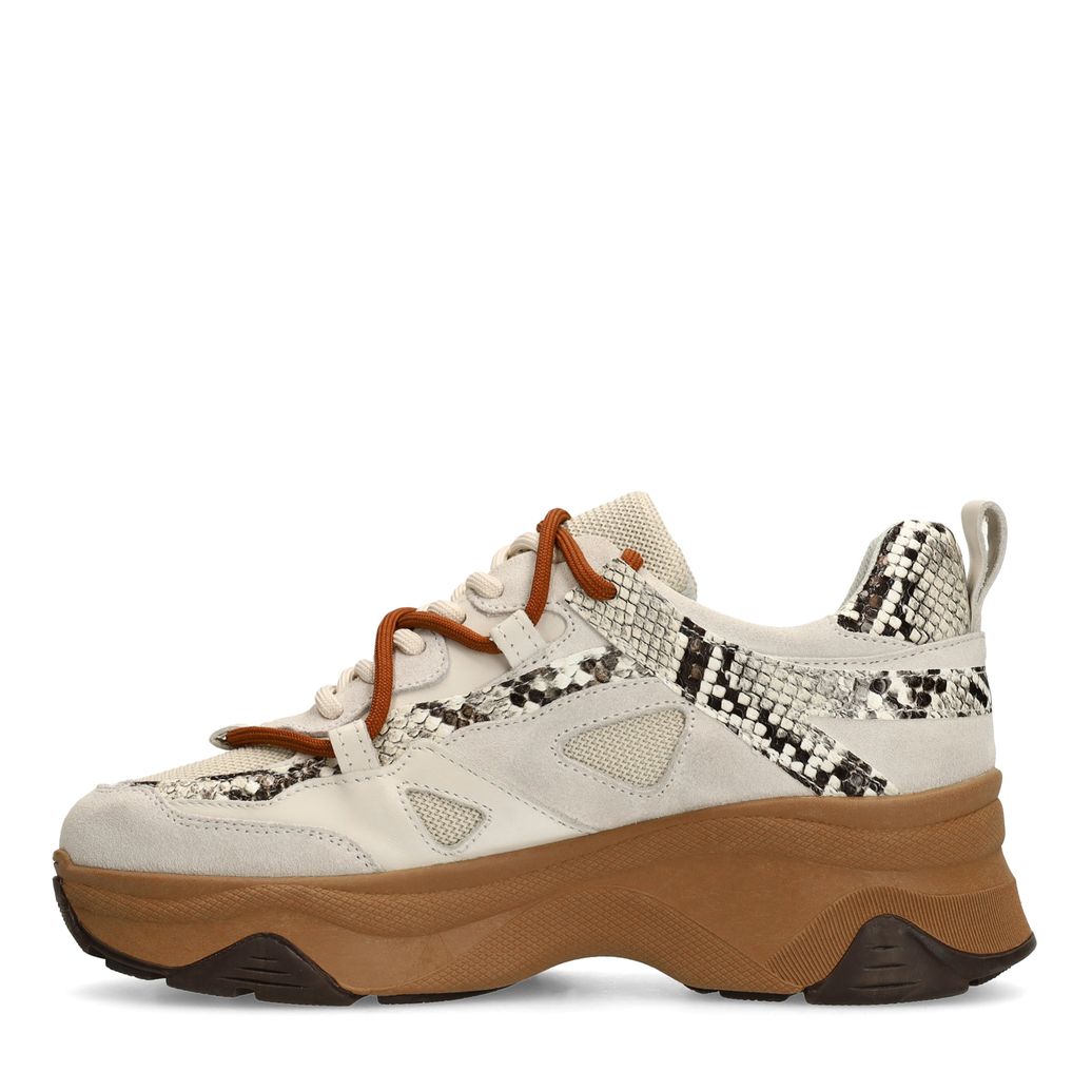 Witte sneakers met snake details