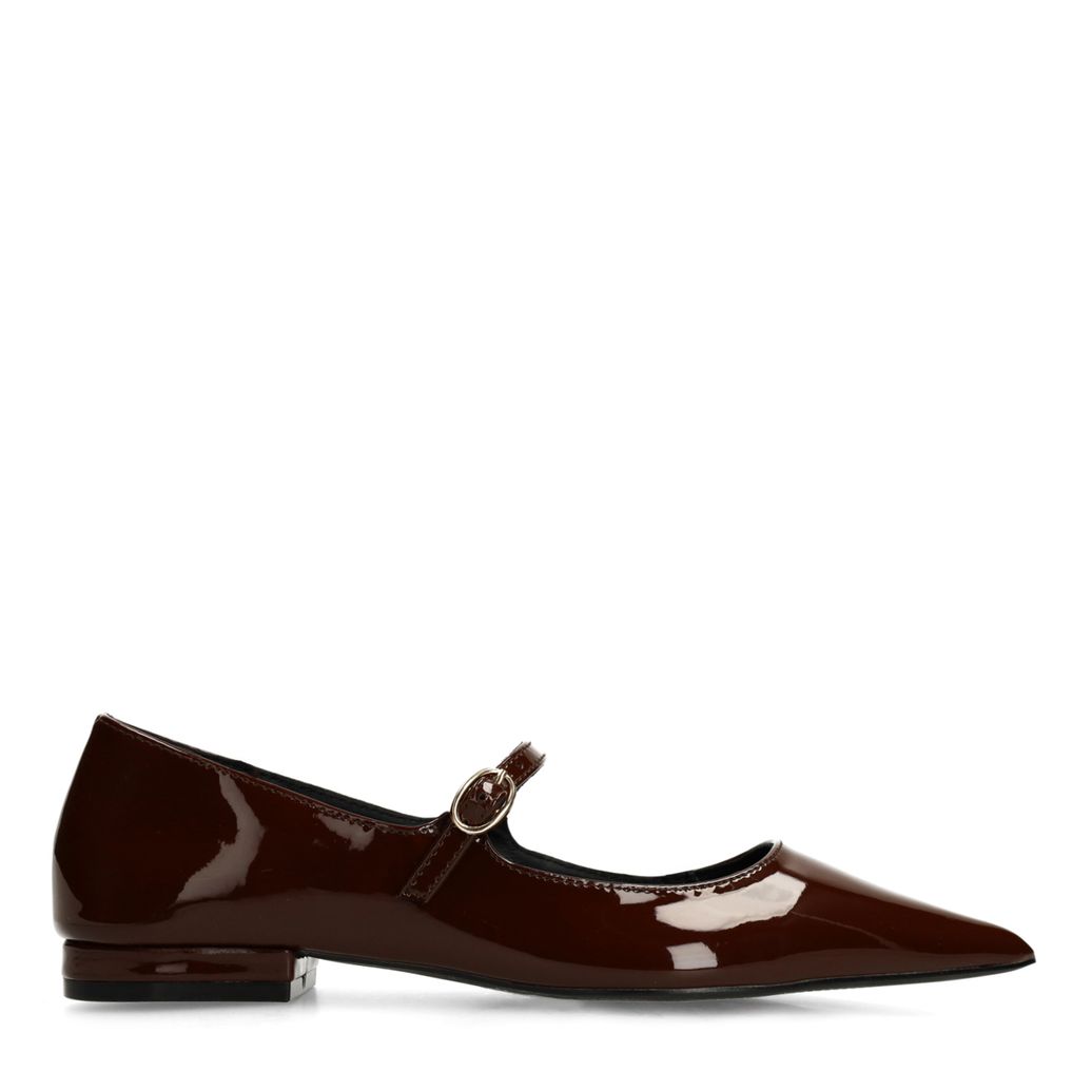 Braune Lack-Ballerinas
