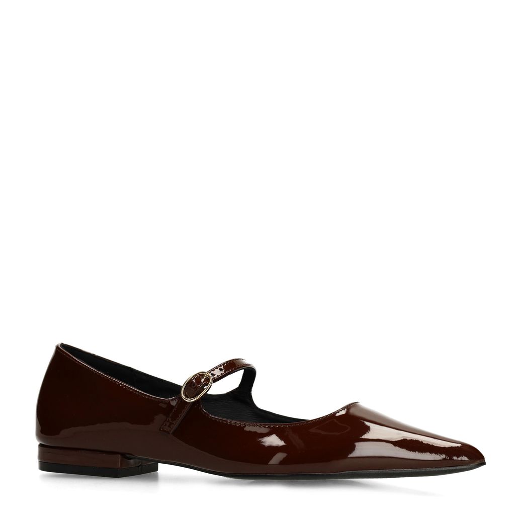 Braune Lack-Ballerinas