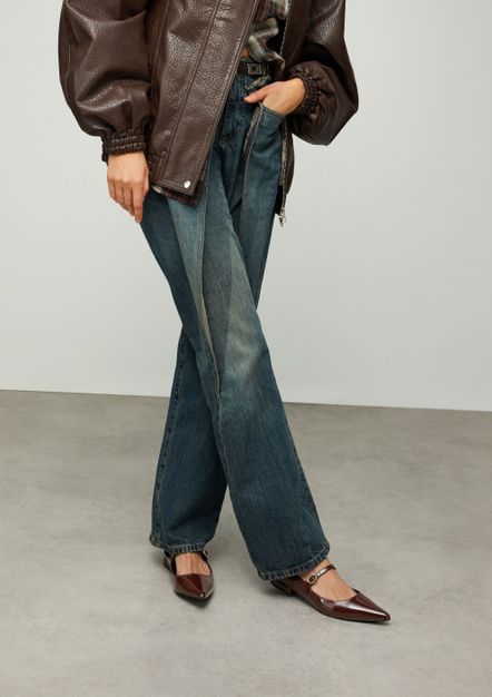 Bruine lak ballerina's