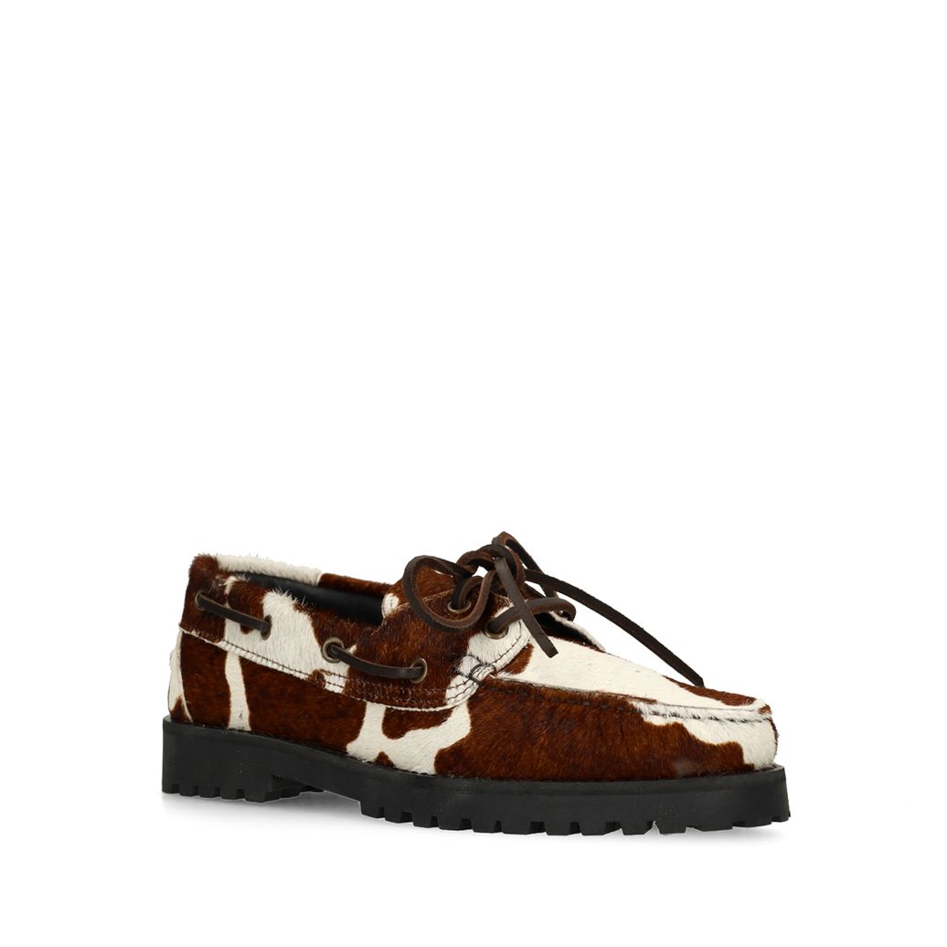 Chaussures à lacets avec imprimé vache - marron