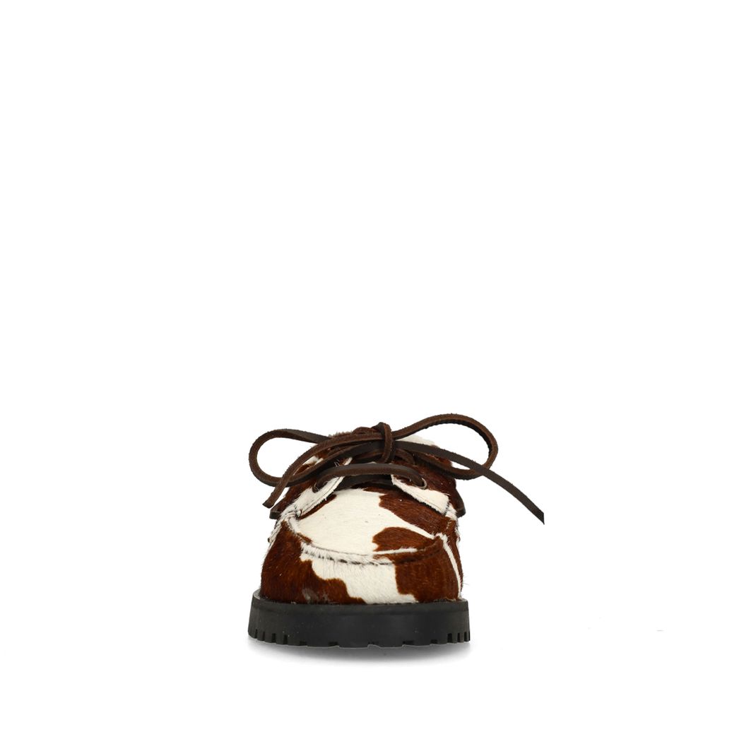 Chaussures à lacets avec imprimé vache - marron