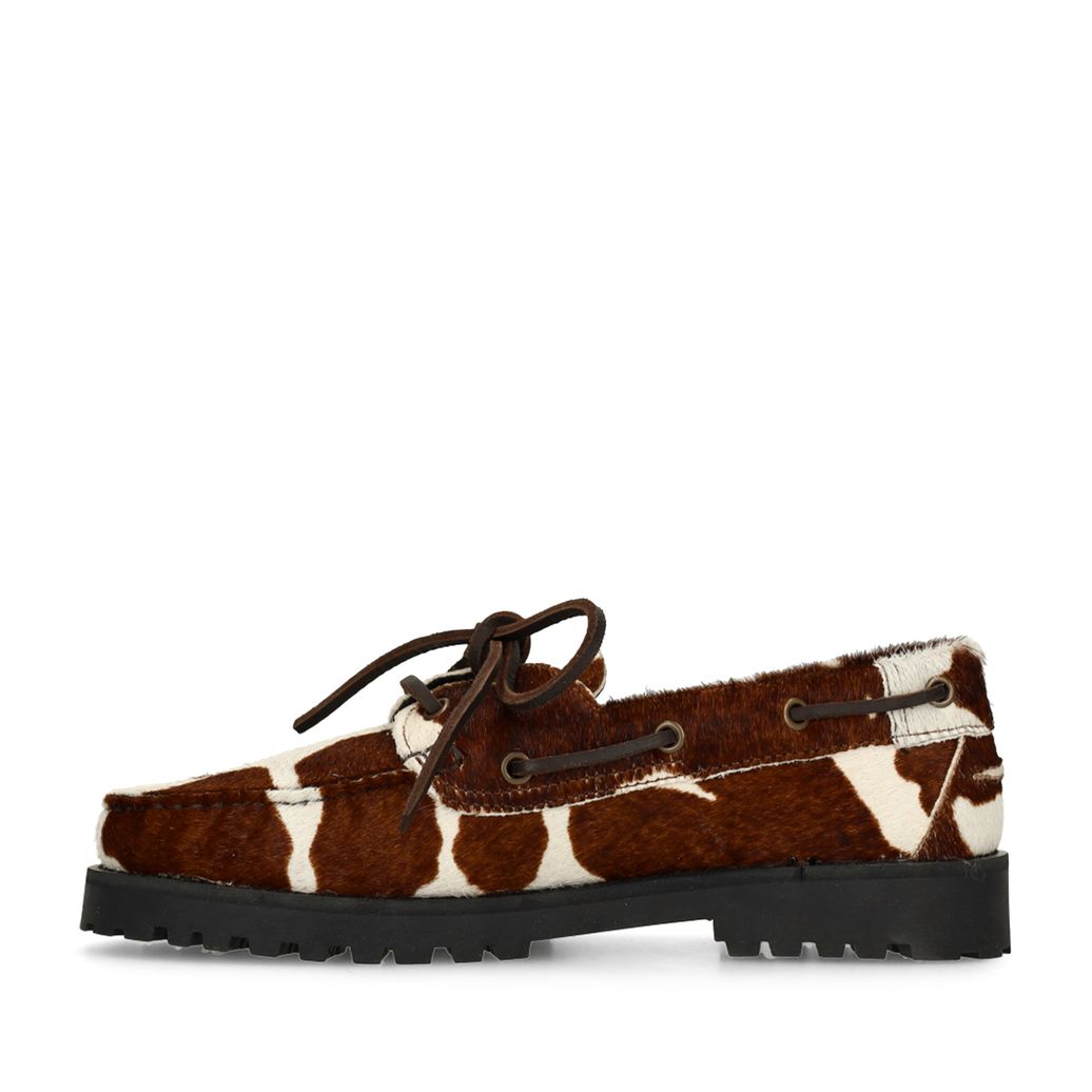 Chaussures à lacets avec imprimé vache - marron