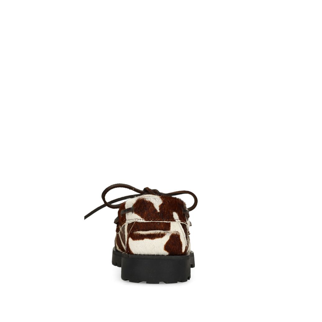 Chaussures à lacets avec imprimé vache - marron