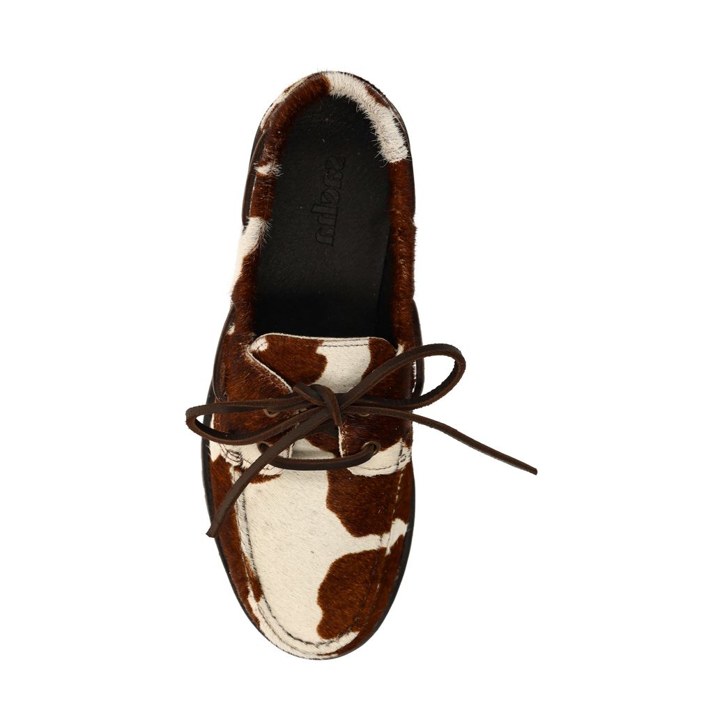 Chaussures à lacets avec imprimé vache - marron