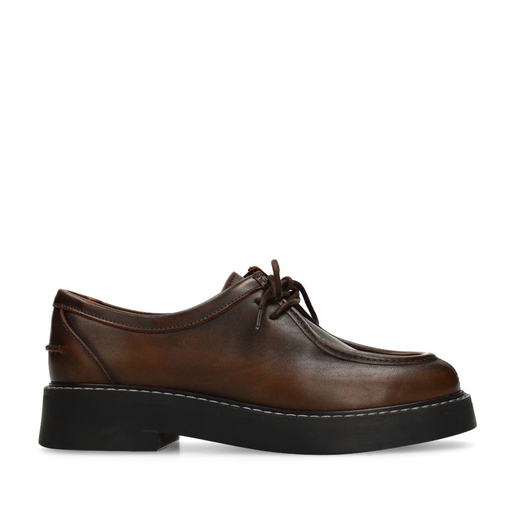 Chaussures à lacets en cuir - marron