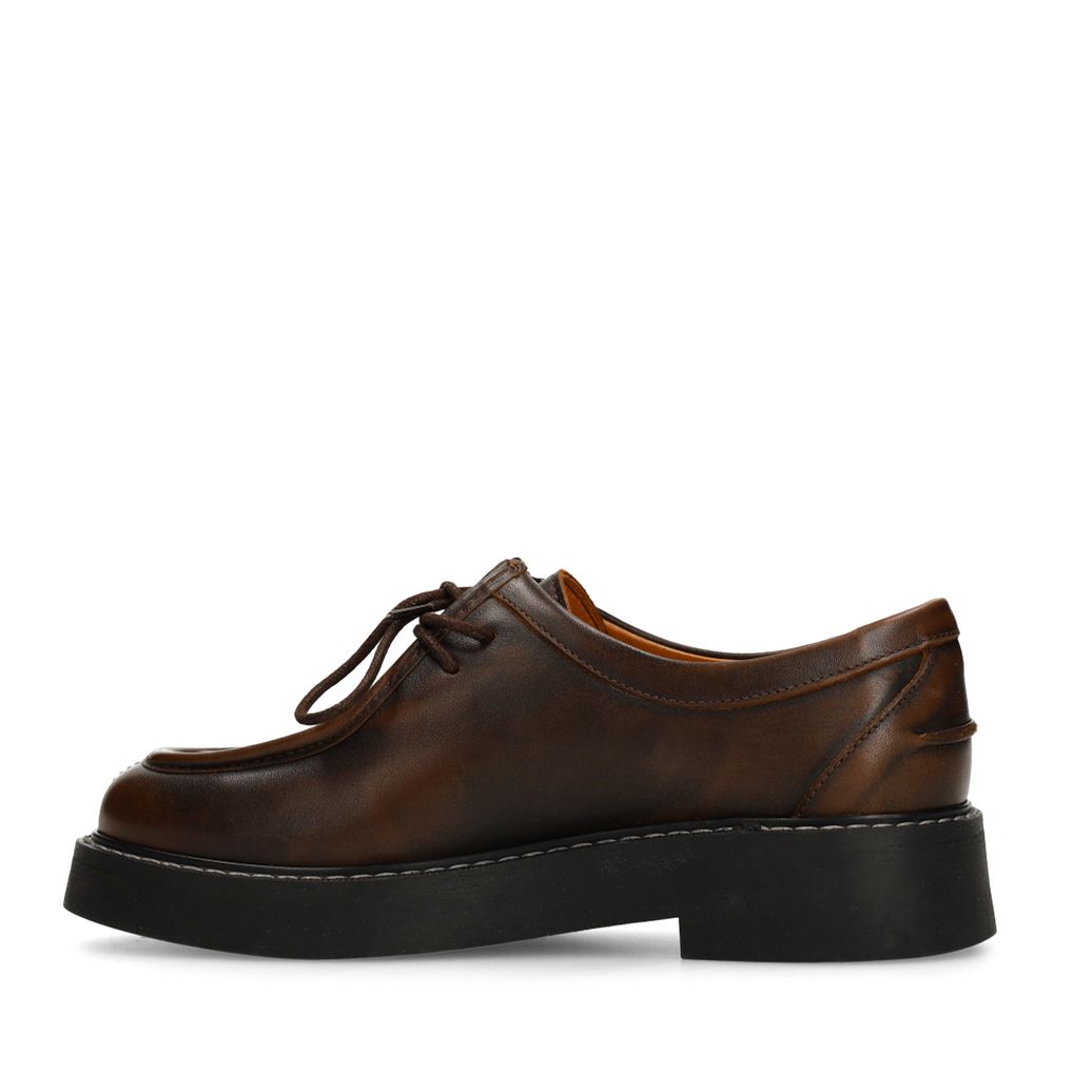 Chaussures à lacets en cuir - marron
