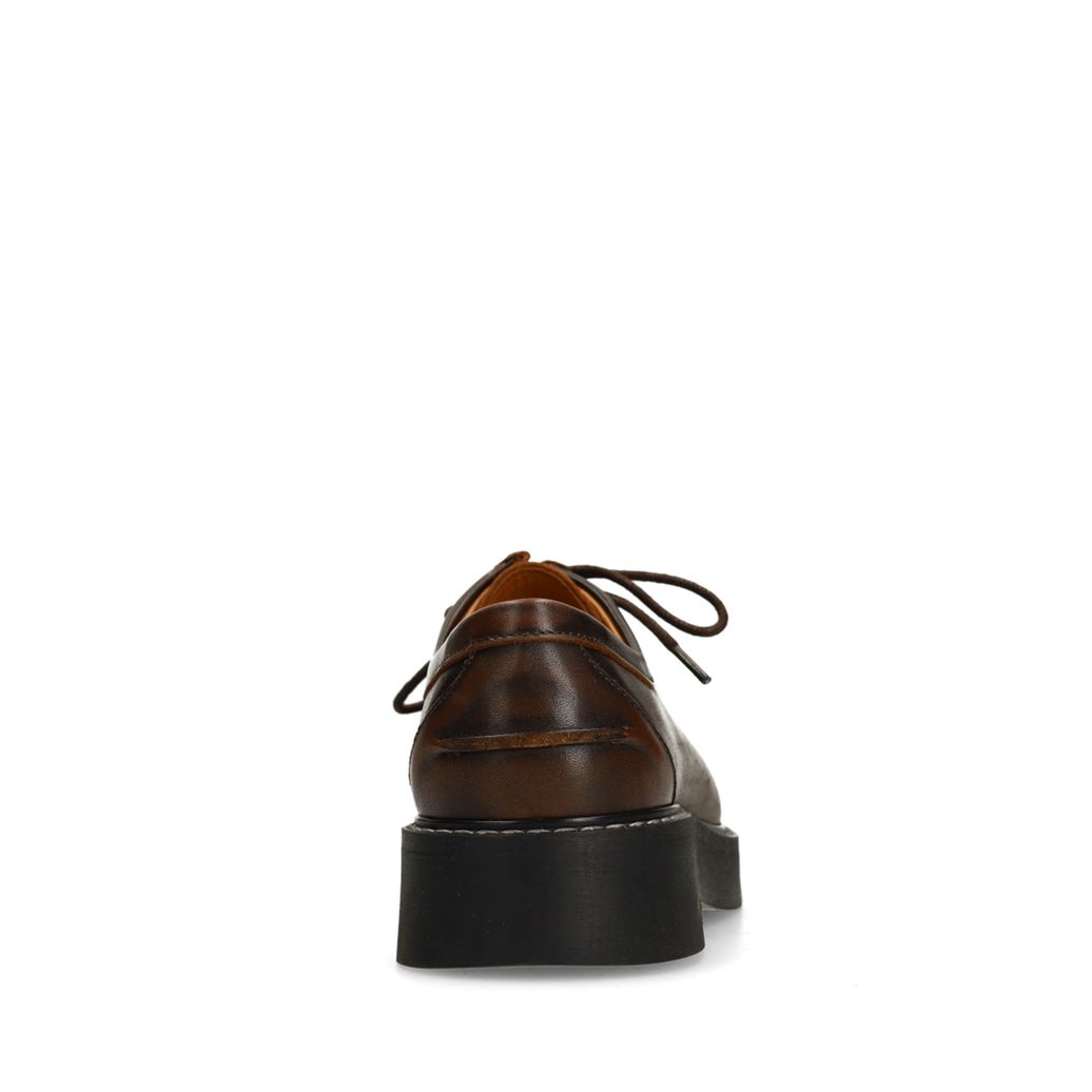 Chaussures à lacets en cuir - marron