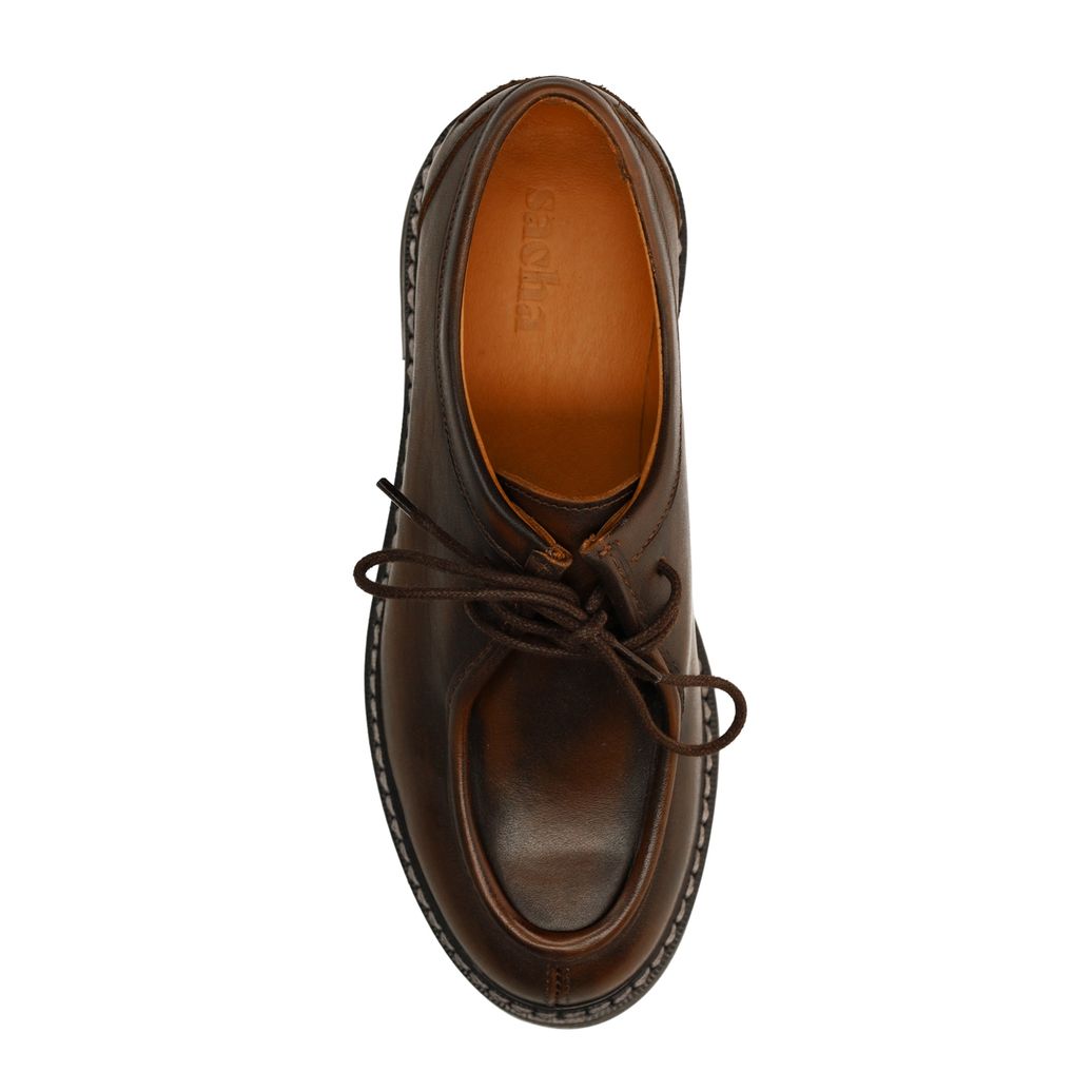 Chaussures à lacets en cuir - marron