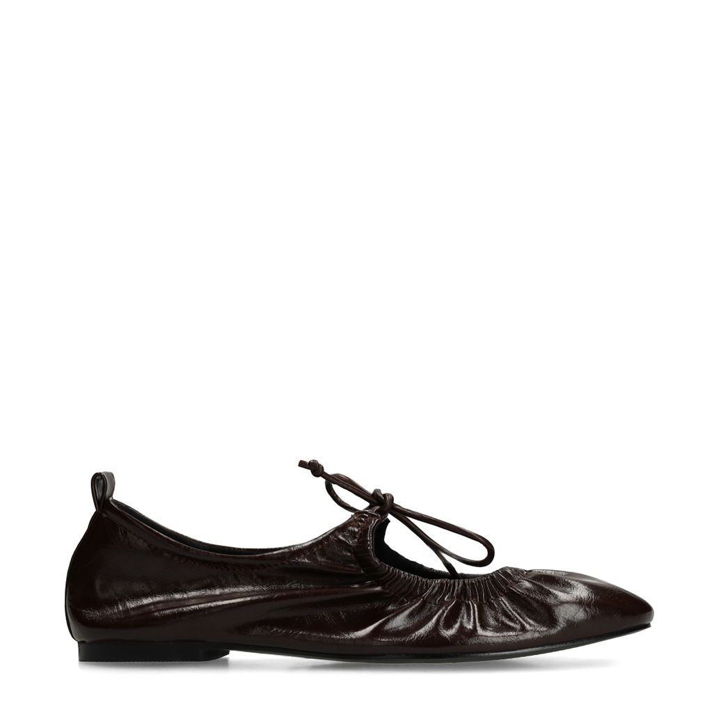 Bruine ballerina's met veters