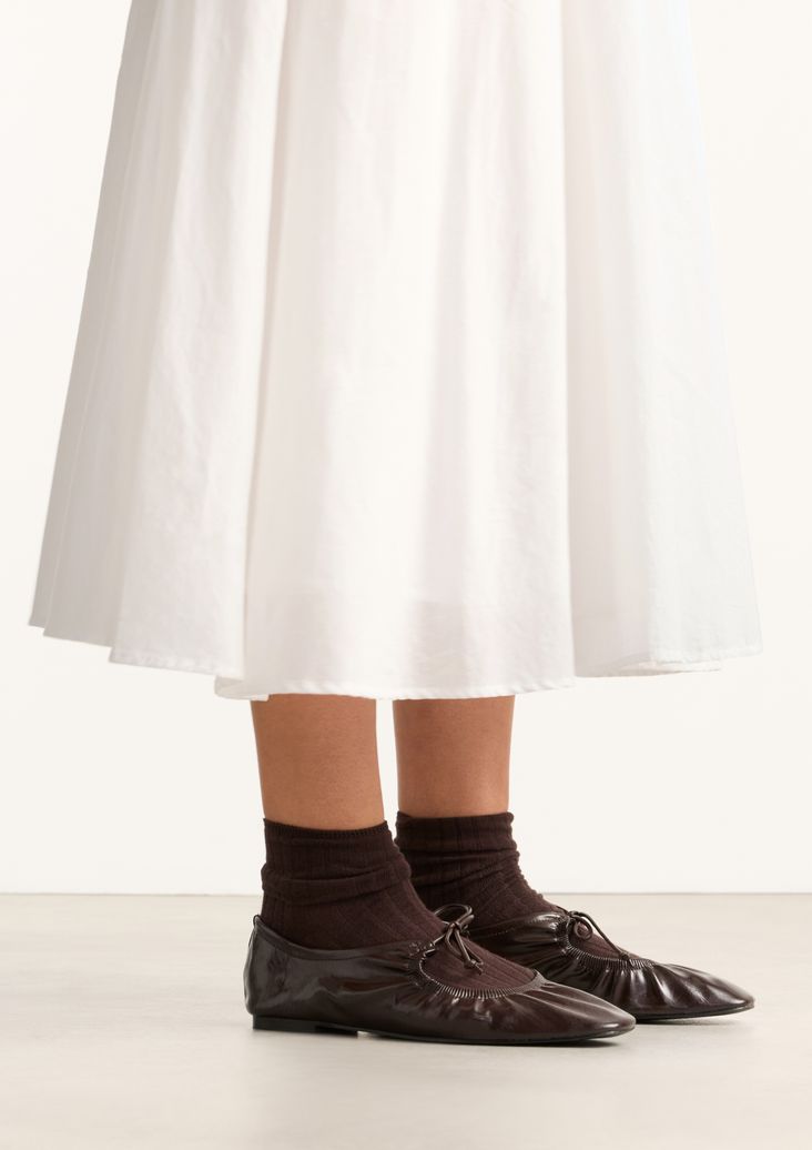 Bruine ballerina's met veters
