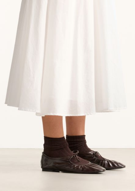 Bruine ballerina's met veters