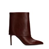 Rote Stiefeletten mit Umschlag und Absatz