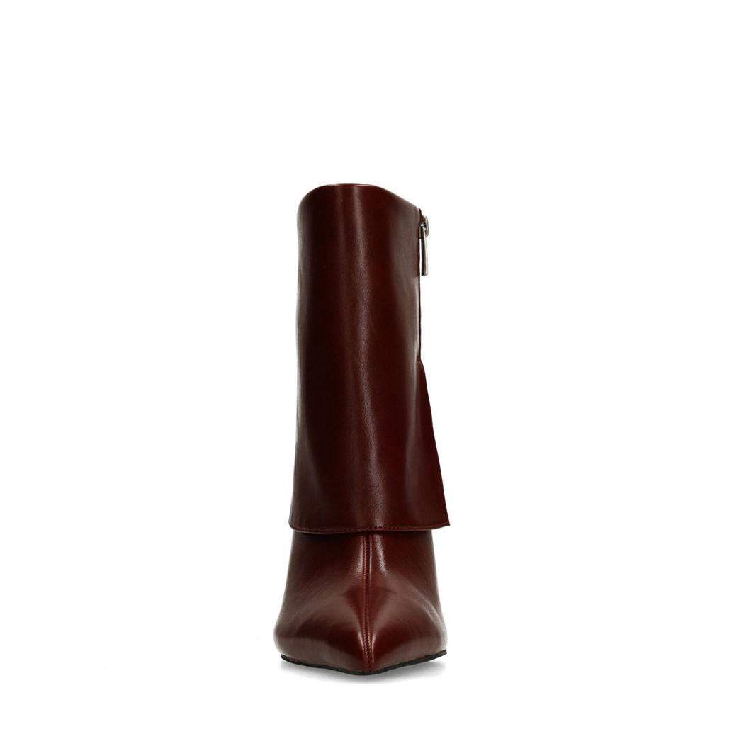 Bordeaux flap enkellaarsjes met hak