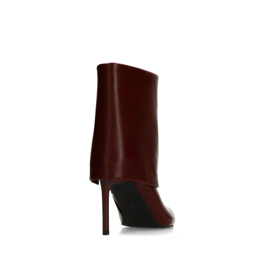 Bordeaux flap enkellaarsjes met hak