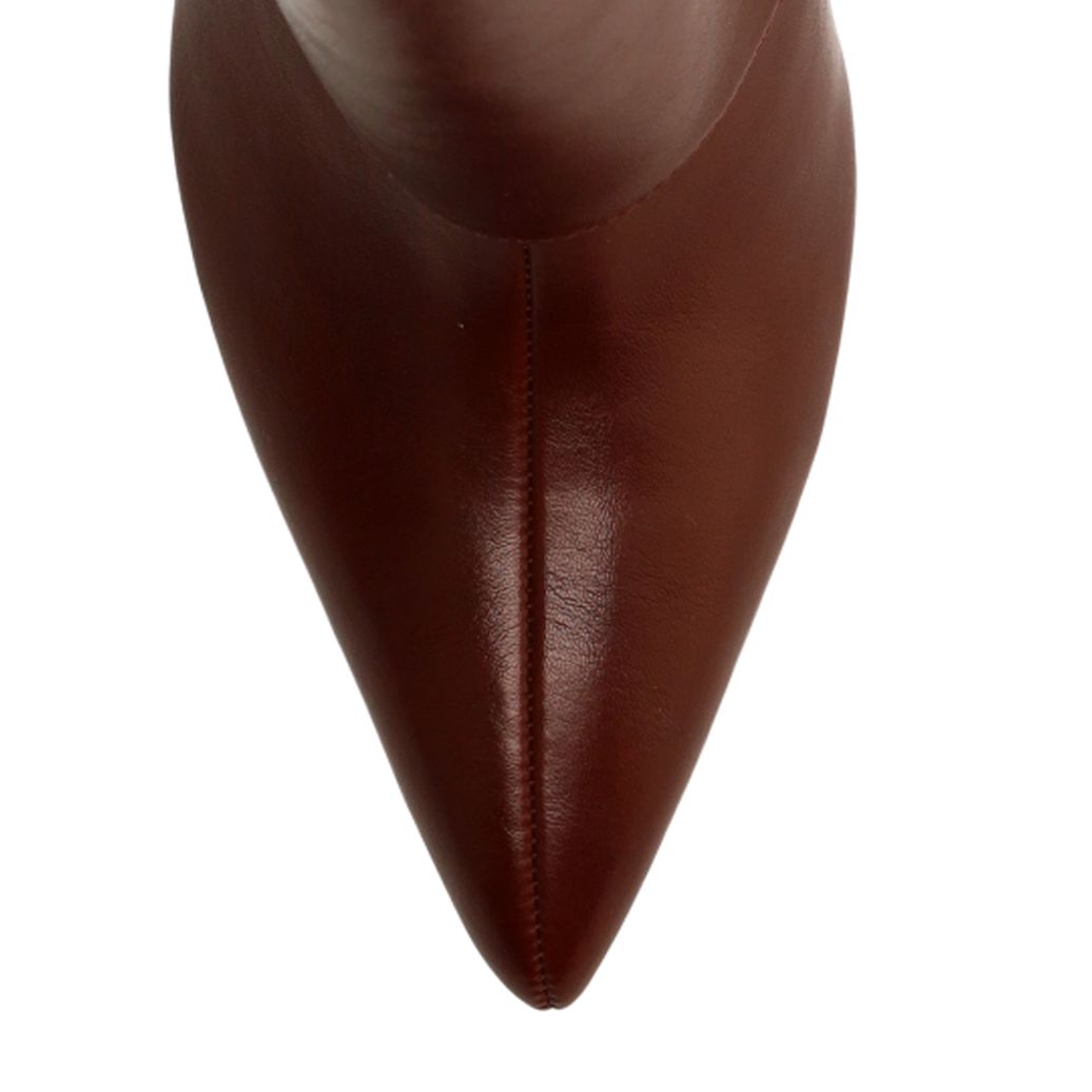 Rote Stiefeletten mit Umschlag und Absatz