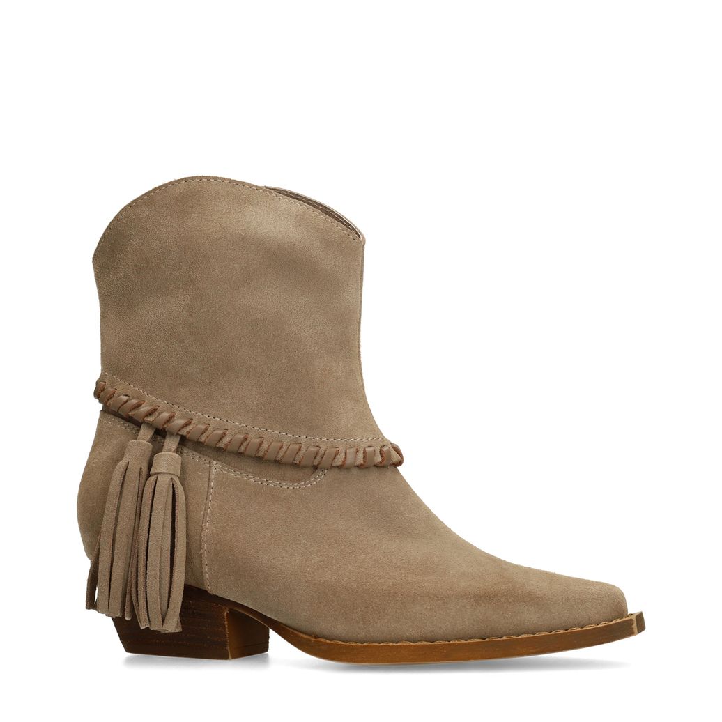 Beige leren western laarsjes