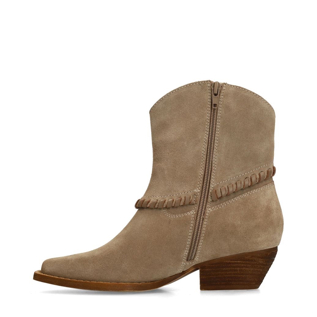 Beige leren western laarsjes